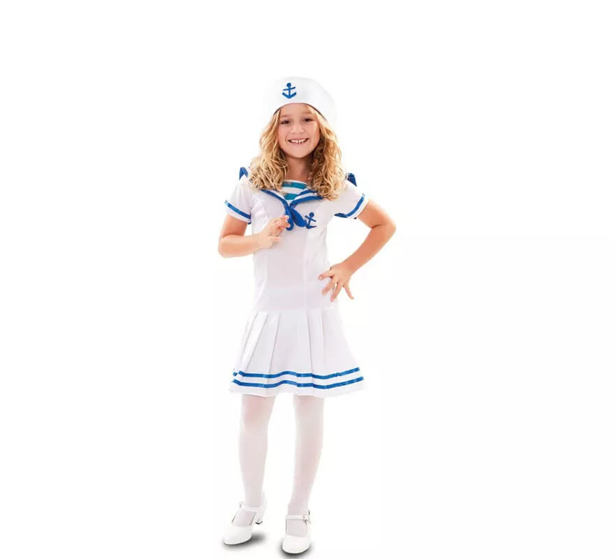 Translation missing: es.Disfraz de Marinera azul y blanco para niña