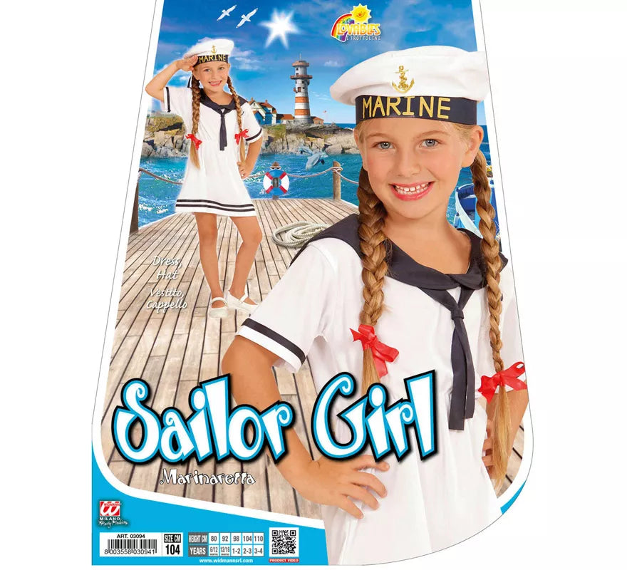 Translation missing: es.Disfraz de Marinera Blanco en Vestido para niña
