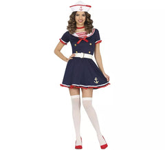 Blaues Vintage-Kabine-Matrosen-Kostüm für Damen