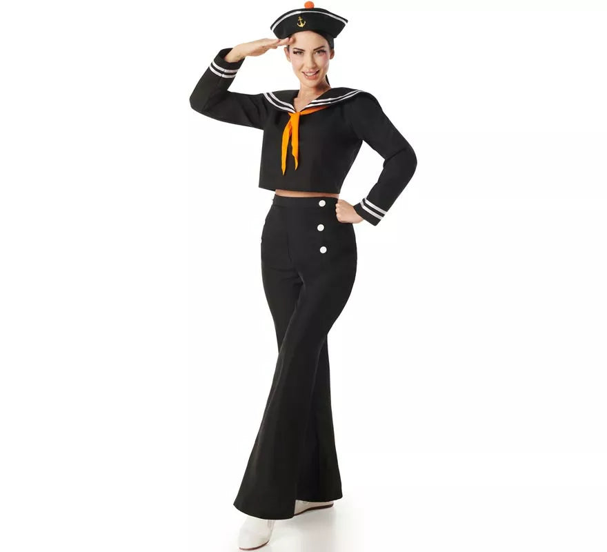 Translation missing: de.Disfraz de Marinera negro con Pantalón para mujer
