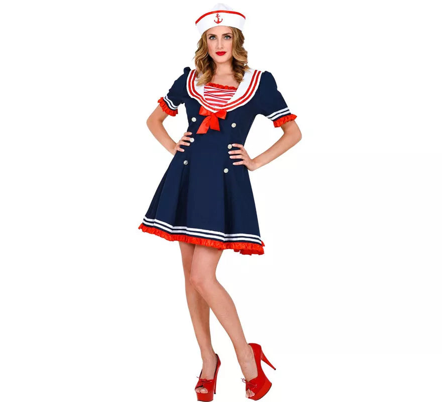 Translation missing: de.Disfraz de Marinera Vestido con Lazo Rojo para mujer