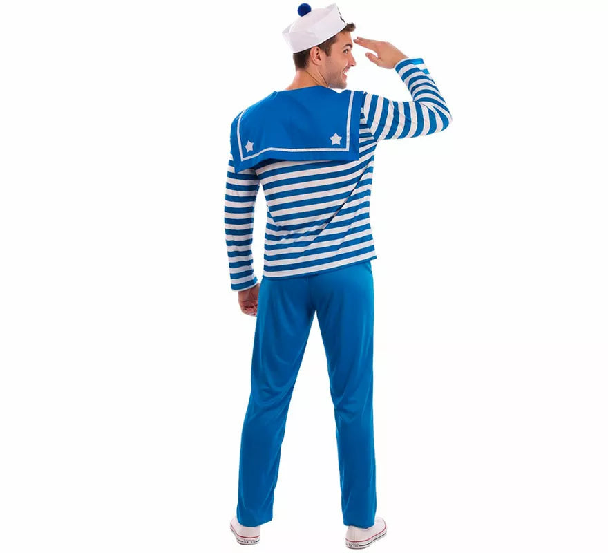 Translation missing: de.Disfraz de Marinero azul a rayas para hombre