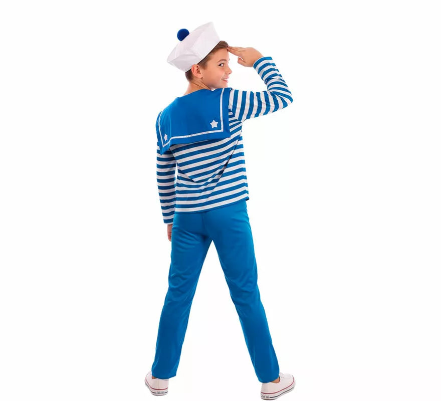 Translation missing: de.Disfraz de Marinero azul a rayas para niño