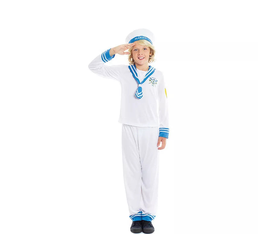 Translation missing: es.Disfraz de Marinero blanco Años 60 para niño