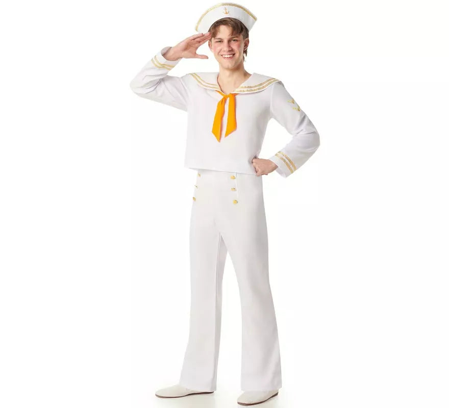 Translation missing: de.Disfraz de Marinero blanco con Pantalón para hombre