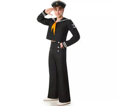 Schwarzes Matrosenkostüm mit Hose für Herren