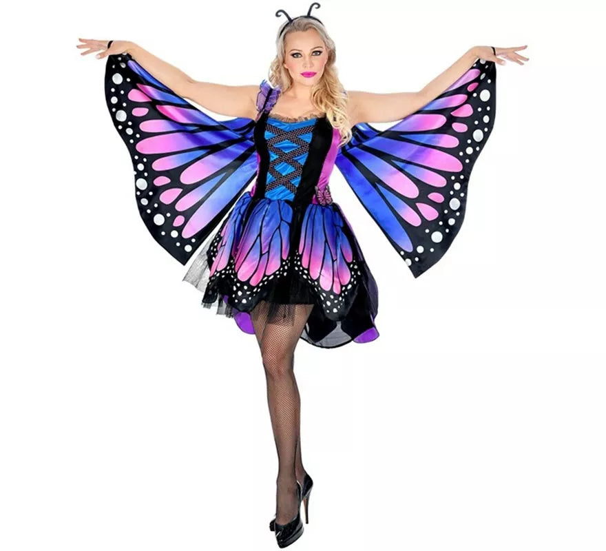 Translation missing: de.Disfraz de Mariposa azul con Alas para mujer