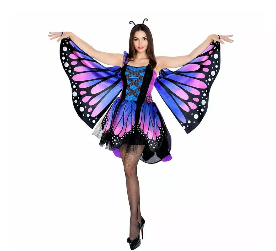 Translation missing: de.Disfraz de Mariposa azul con Alas para mujer