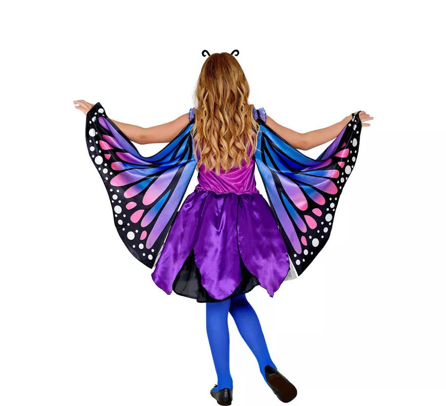 Translation missing: de.Disfraz de Mariposa Azul con Alas para niña