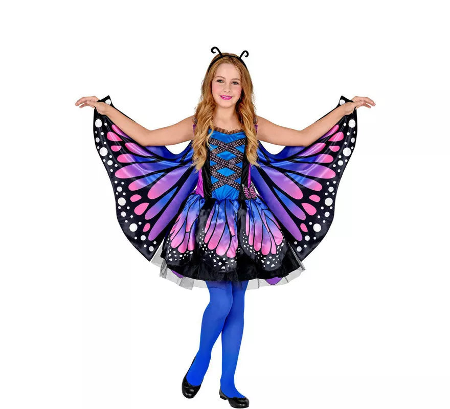 Translation missing: de.Disfraz de Mariposa Azul con Alas para niña