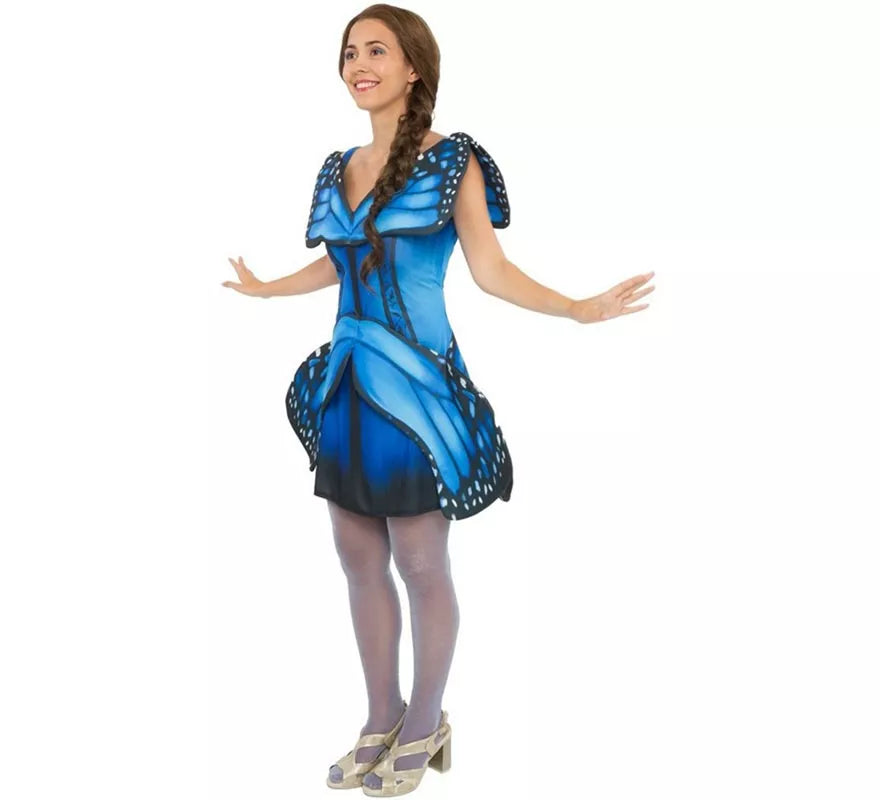 Translation missing: de.Disfraz de Mariposa azul y negro acampanado para mujer