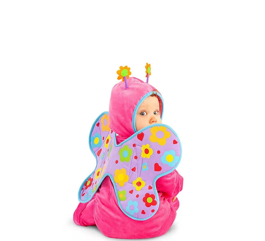 Translation missing: de.Disfraz de Mariposa fucsia con alas y capucha para bebé