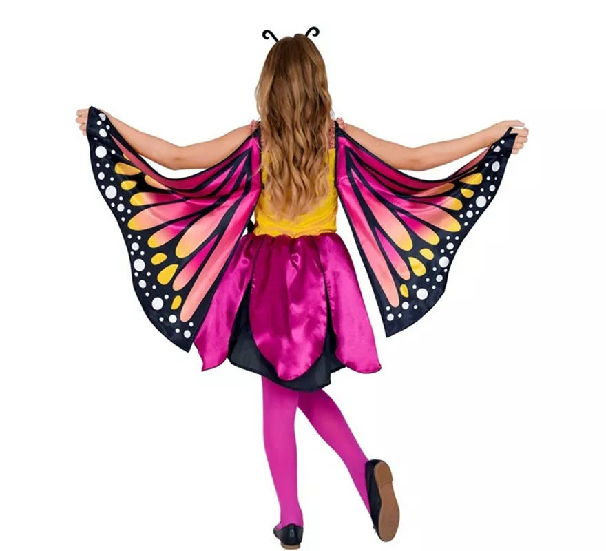 Translation missing: de.Disfraz de Mariposa rosa con Alas para niña