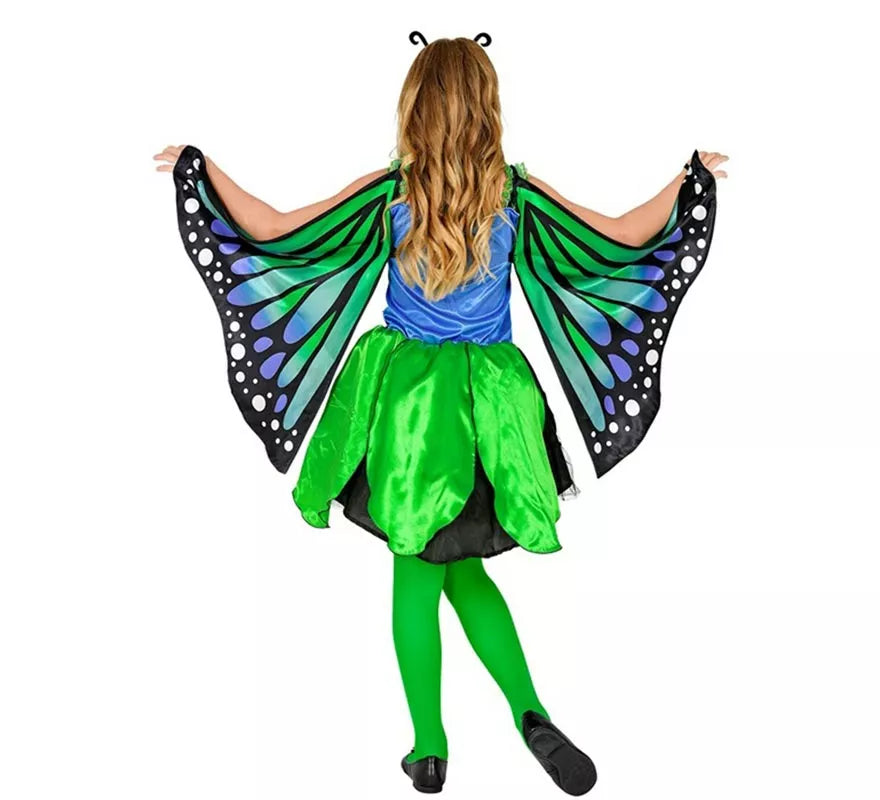 Translation missing: de.Disfraz de Mariposa verde con Alas para niña