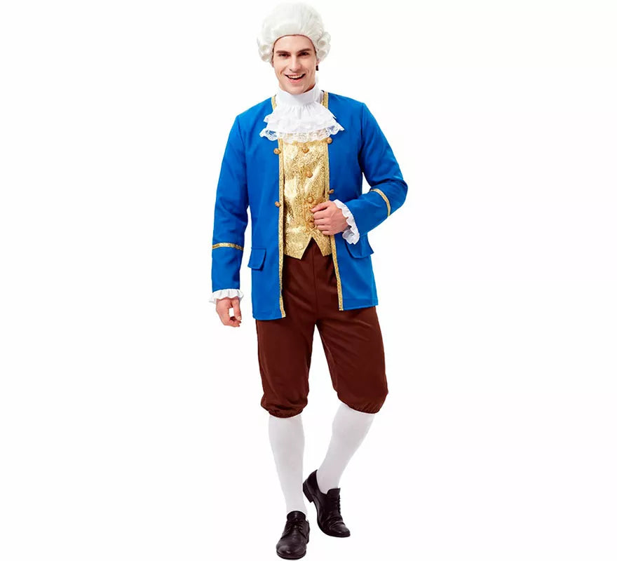 Translation missing: de.Disfraz de Marqués de Época azul para hombre