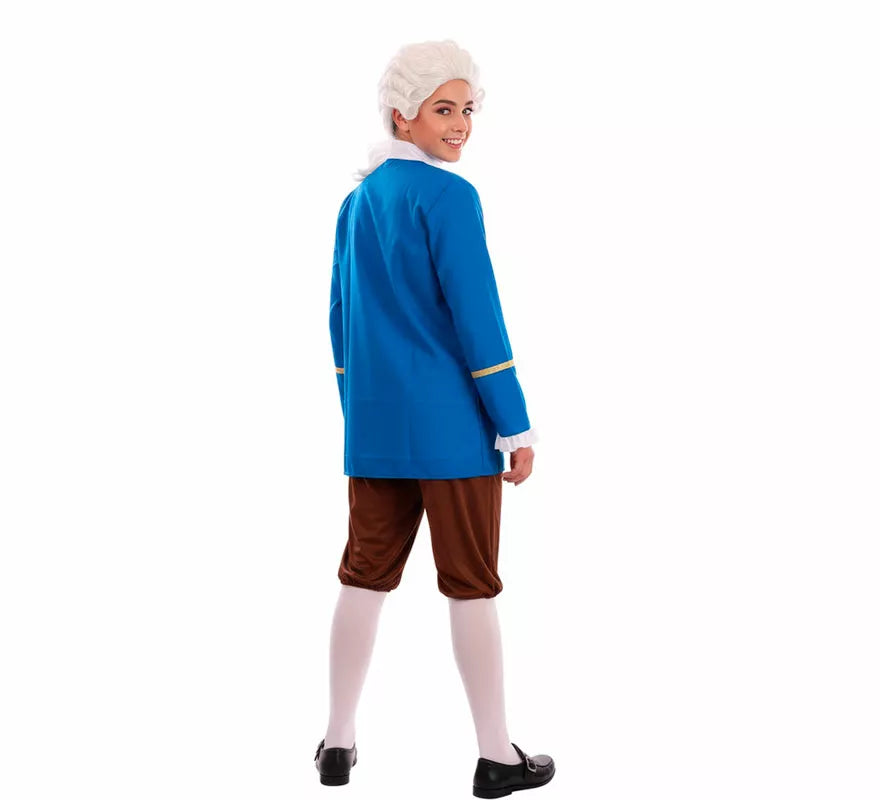 Disfraz de Marqués de Época azul para niño