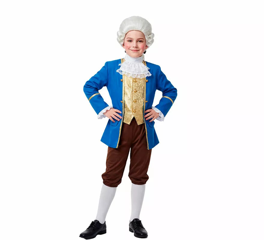 Disfraz de Marqués de Época azul para niño