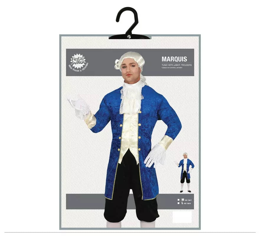 Translation missing: de.Disfraz de Marqués Distinguido Azul para hombre