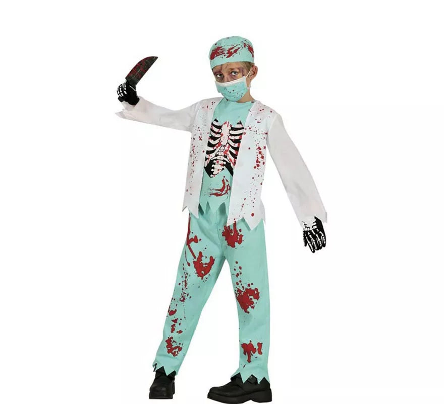 Disfraz de Médico Esqueleto Zombie para niños