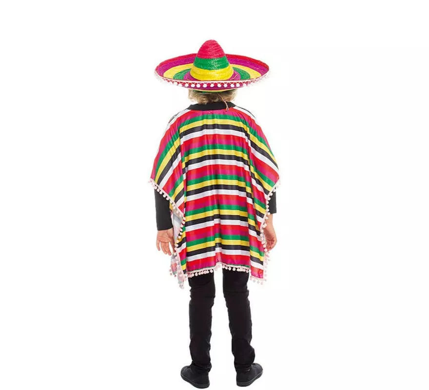 Translation missing: de.Disfraz de Mejicano poncho multicolor para niño