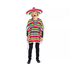 Mehrfarbiges mexikanisches Poncho-Kostüm für Kinder