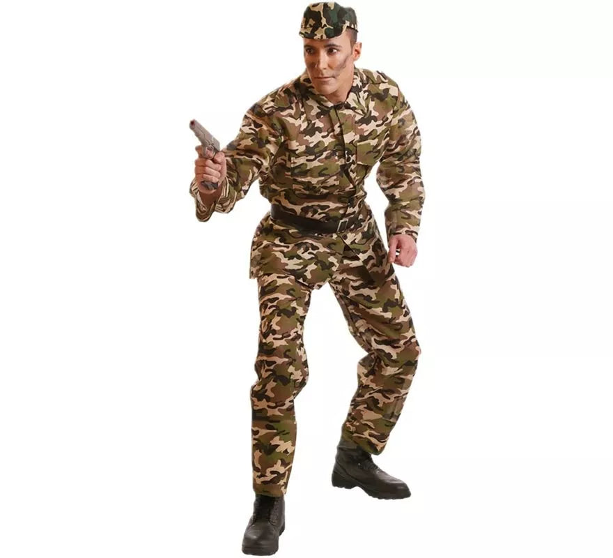 Translation missing: de.Disfraz de Militar de camuflaje para hombre