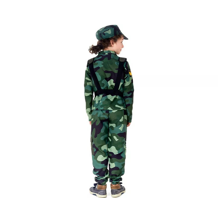 Translation missing: de.Disfraz de Militar verde Camuflado con Gorra para niños
