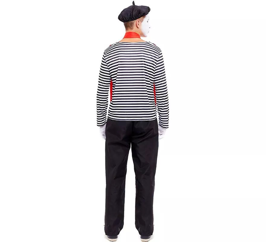 Translation missing: de.Disfraz de Mimo a rayas para hombre