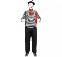 Gestreiftes Mime-Kostüm für Herren