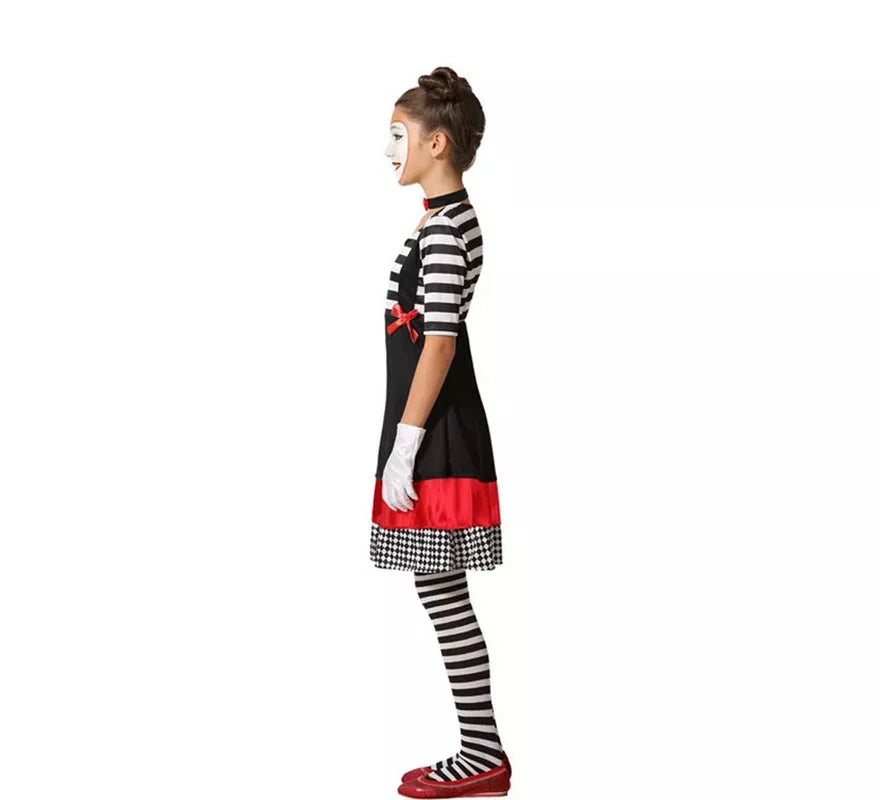 Disfraz de Mimo con Vestido para niña