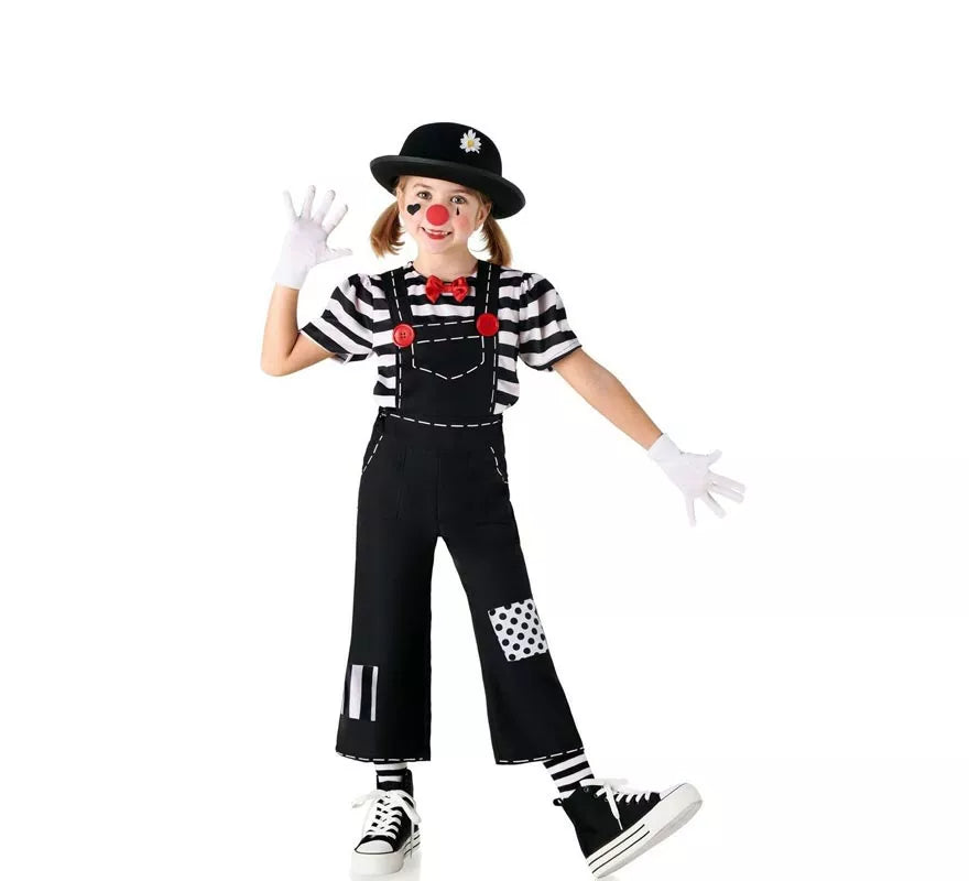 Translation missing: de.Disfraz de Mimo divertido a rayas para niños