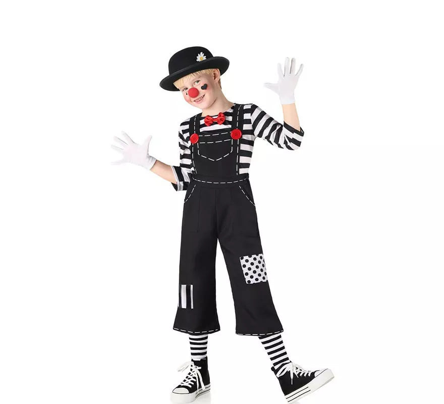 Translation missing: de.Disfraz de Mimo divertido a rayas para niños