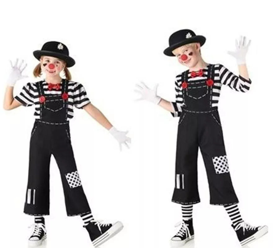 Translation missing: de.Disfraz de Mimo divertido a rayas para niños
