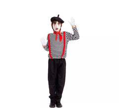 Kleiner gestreifter Pantomime Kostüm für Jungen