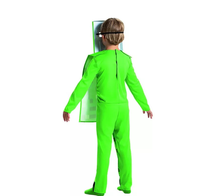 Translation missing: de.Disfraz de Minecraft Creeper verde para niño