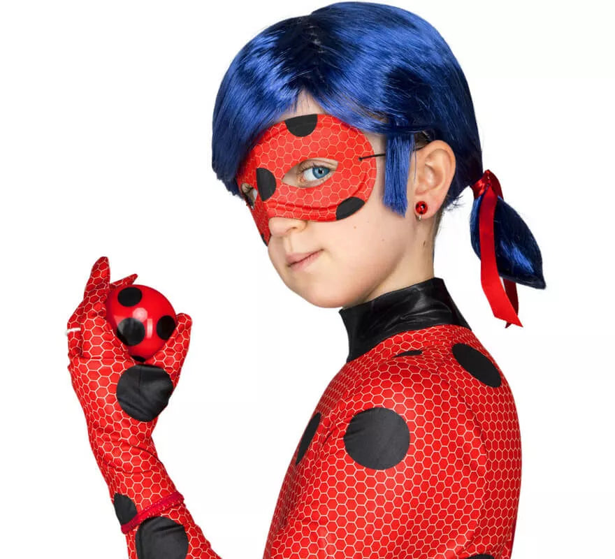 Translation missing: de.Disfraz de Miraculous Ladybug con peluca para niña