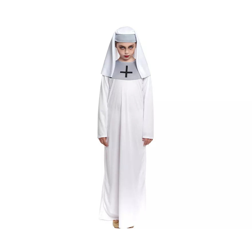 Translation missing: de.Disfraz de Monja Blanca para niña