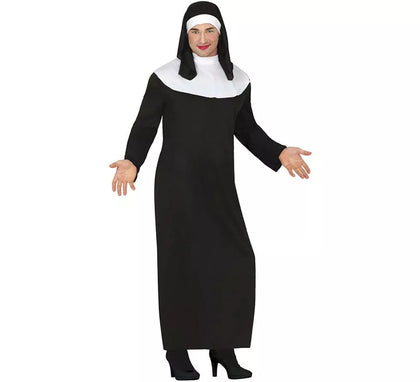 Disfraz de Monja con cofia para hombre