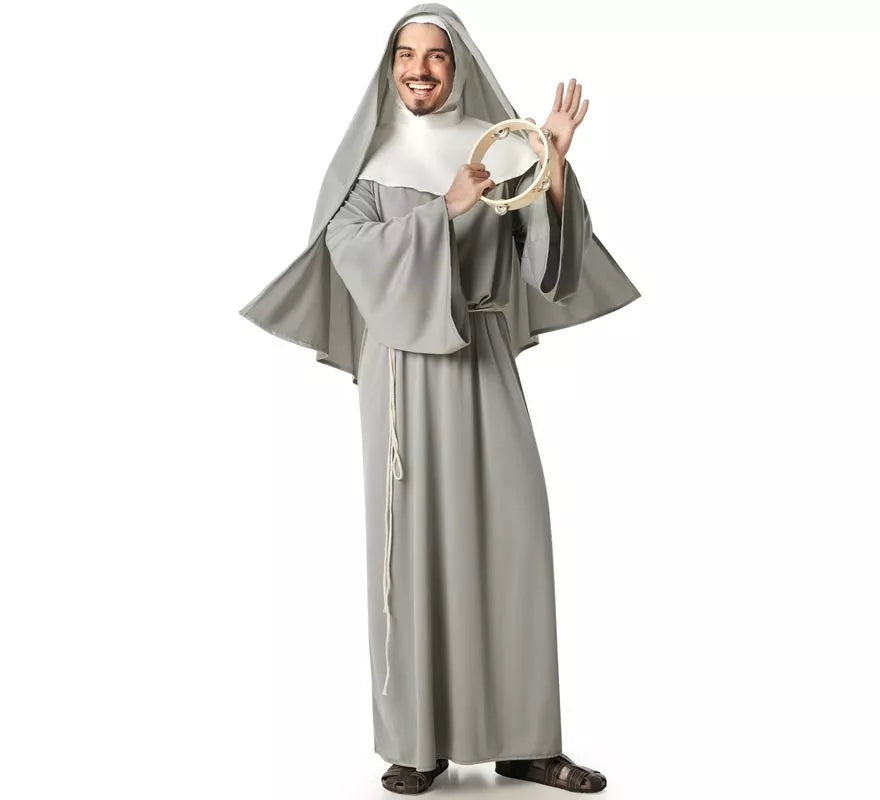 Translation missing: de.Disfraz de Monja gris para hombre