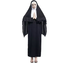 Schwarzes Nonnenkostüm für Damen