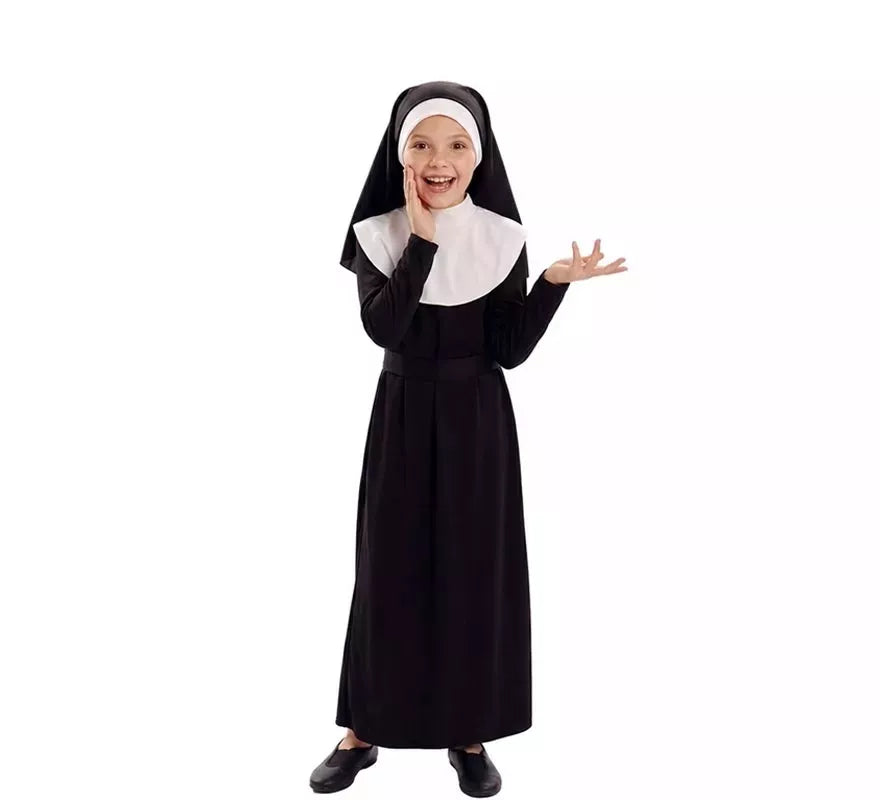 Translation missing: de.Disfraz de Monja negro para niña