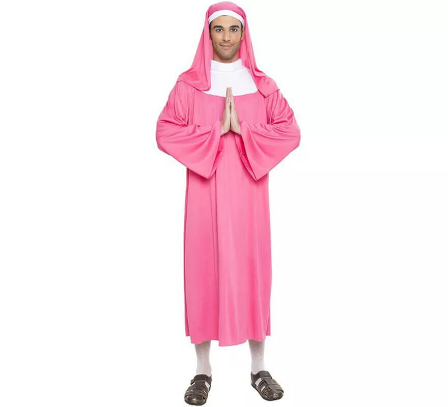 Translation missing: de.Disfraz de Monja Rosa para hombre