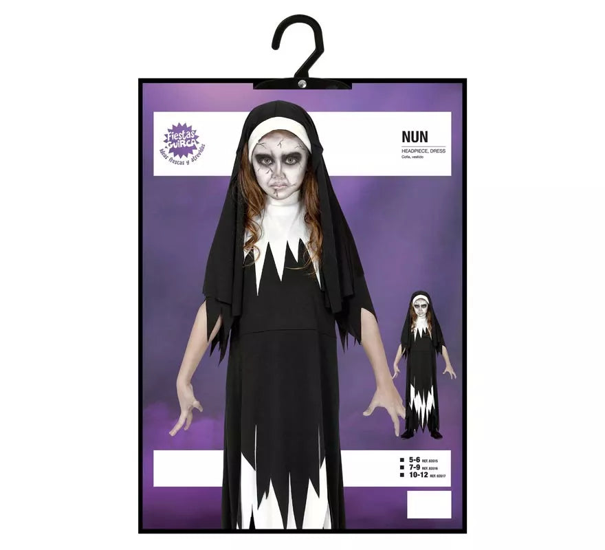 Disfraz de Monja Zombie para niña