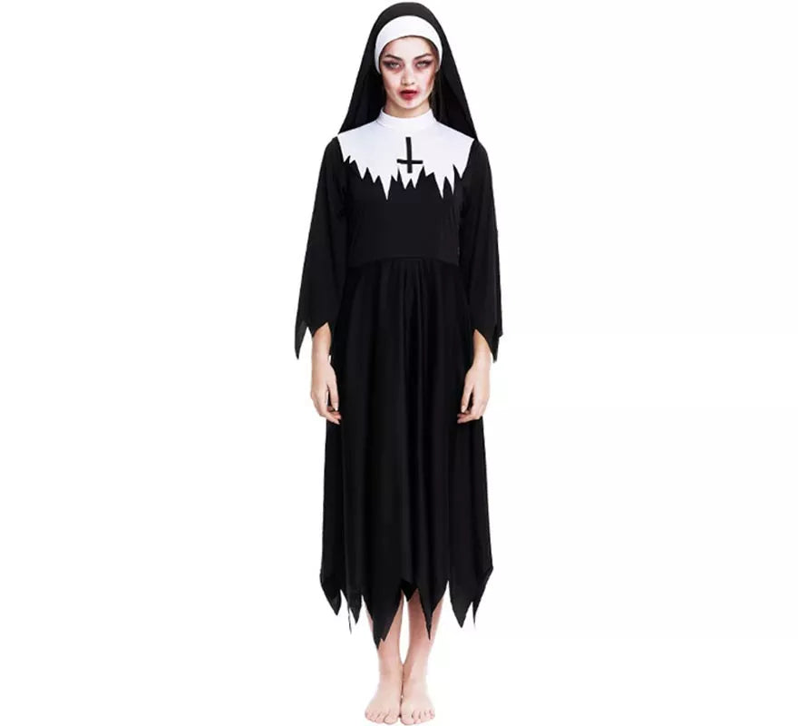 Translation missing: de.Disfraz de Monja Zombie túnica con picos para mujer