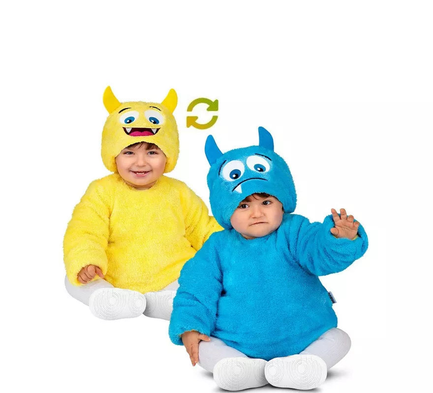 Translation missing: de.Disfraz de Monstruo Amarillo- Azul Reversible para bebé y niños
