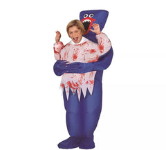 Aufblasbares oder aufblasbares blaues Hug Monster Kostüm für Kinder