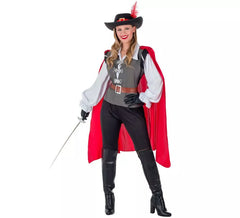 Graues Musketierkostüm für Damen