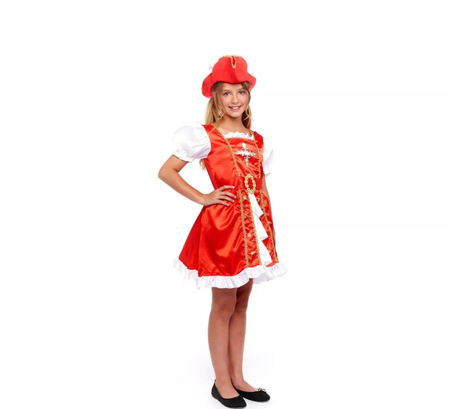 Translation missing: de.Disfraz de Mosquetera Roja en Vestido para niña