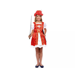Rotes Musketier-Kostüm für Mädchen