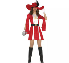 Rotes Musketierkostüm für Damen
